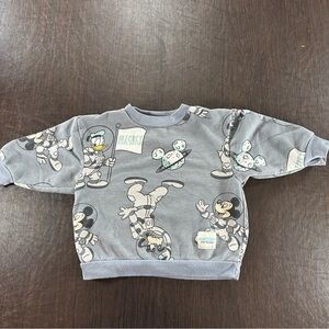 Disney Space Micky and Friends (Donald and Goofy) Gray Sweatshirt Sz 24 Months